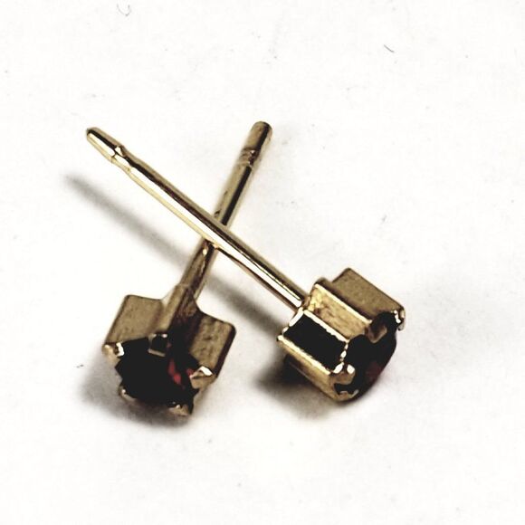 Swarovski Crystal Element - Gold Overlay Red Ruby Stone "Tiny" Stud Earrings - Picture 6 of 11
